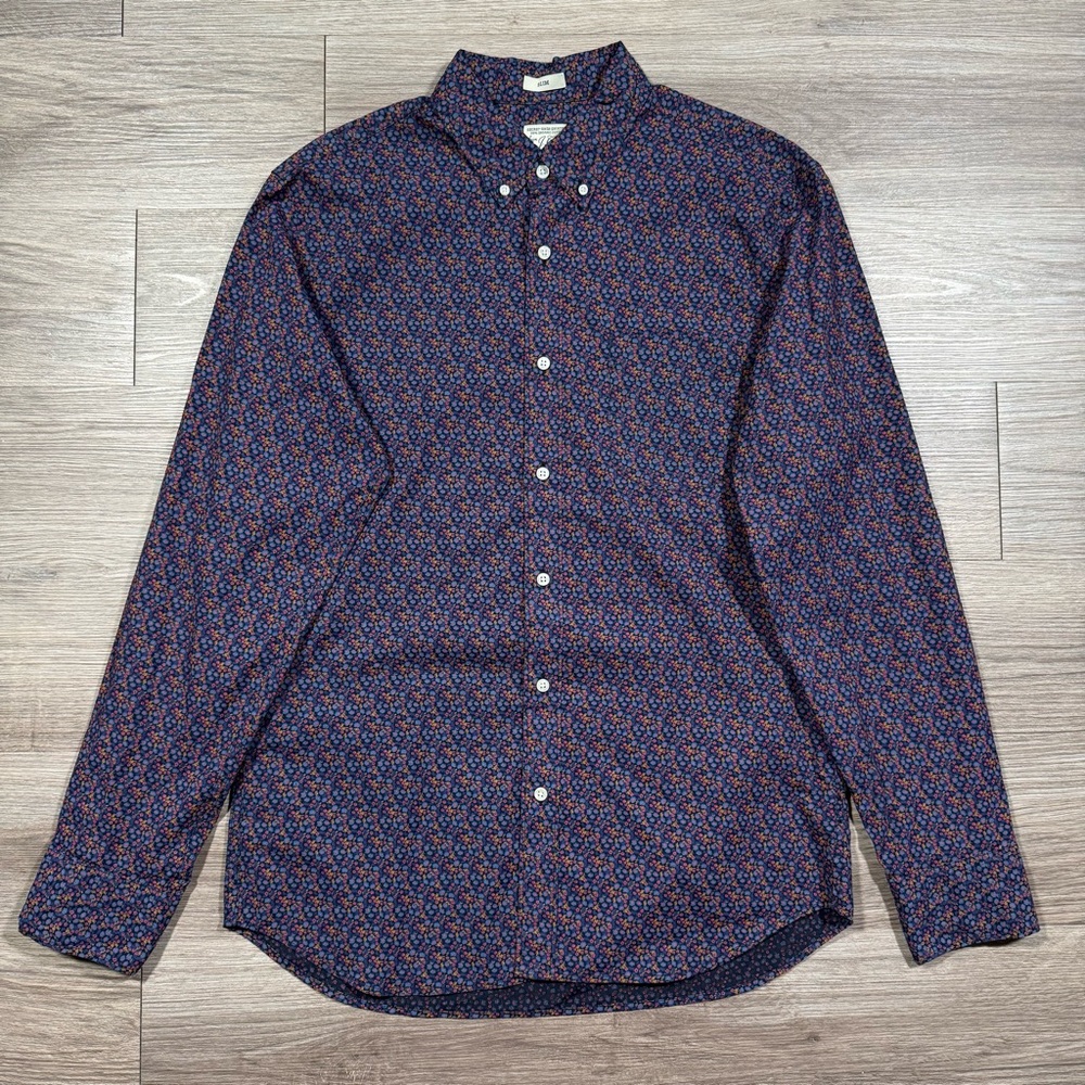 Men’s J. Crew Organic Cotton Slim Fit Floral Dress Shirt Size M